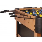 1.2m Foosball Wooden Games Table - Blue v Yellow Teams - 11 a Side