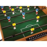 1.2m Foosball Wooden Games Table - Blue v Yellow Teams - 11 a Side