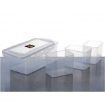 Food Storage Container Bin RECT + Trays + Lid 3.4L