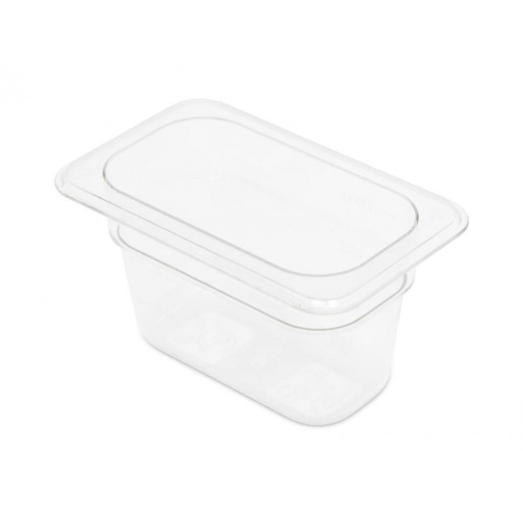 1/9GN 100mm Gastronorm Pan - Clear Polycarbonate - Food Grade