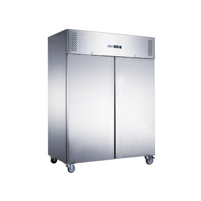 1200L Commercial Double Door Upright Freezer - Stainless Steel