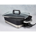 Non-Stick Electric Frying Pan with Glass Lid - 2400W