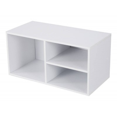 3 Section Modular Storage Unit - Stackable - White