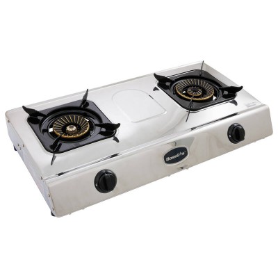 7.7kW Double Burner LPG Gas Stove - Stainless Steel - For Indoor Use