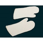 Oven Grill Mitts Gloves 42cm Long - Cream