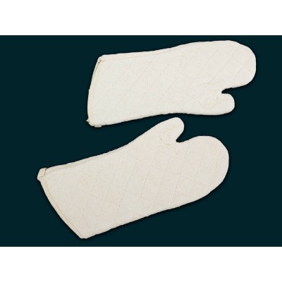 Oven Grill Mitts Gloves 42cm Long - Cream