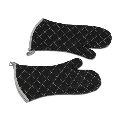 Oven Grill Mitts Gloves 42cm Long - Black