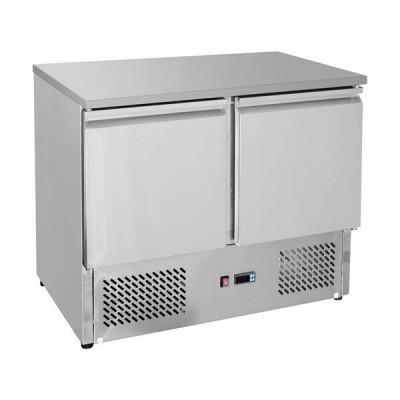0.9m Commercial Chilled Prep Bench - 2 Door Stainless Steel Refrigerator Chiller
