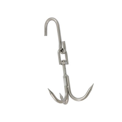 3 Pronged Meat Hook with Hanger Stainless Steel 30cm High