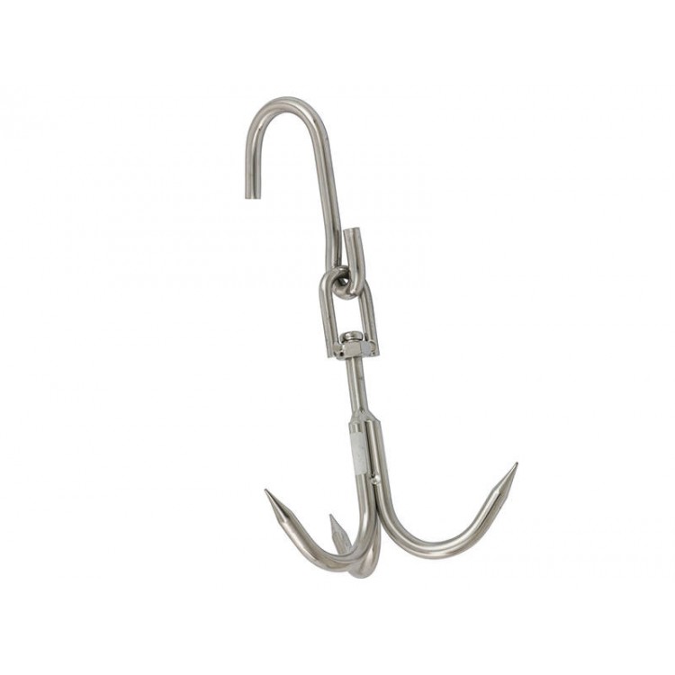 3 Pronged Meat Hook with Hanger Stainless Steel 30cm High