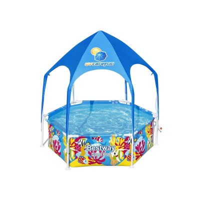 Splash-In-Shade Play Pool - 1.83m x 0.51m Kids Paddling Pool with Shade BESTWAY