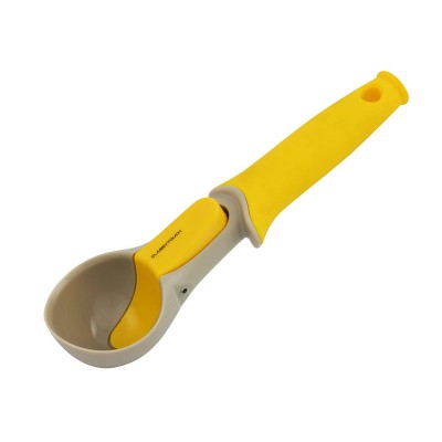 Plastic Ice Cream Scoop Roller Baller with Integrated Release Button Yellow