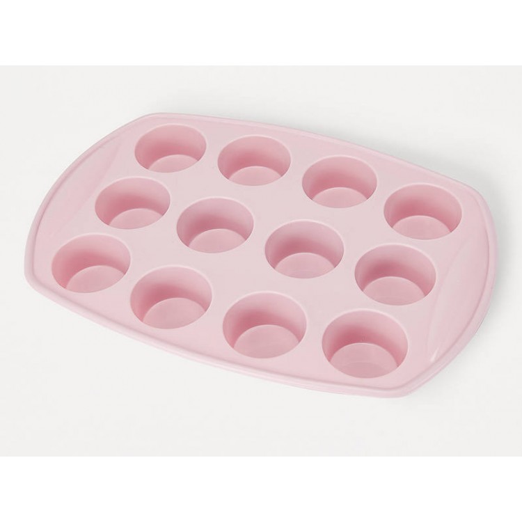 12 Cup Silicone Mini Muffin Pan - Pink