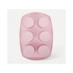 6 Cup Silicone Muffin Pan - Pink