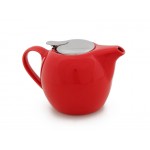 AVANTI 500ml Ceramic Teapot + Mesh Infuser - Red