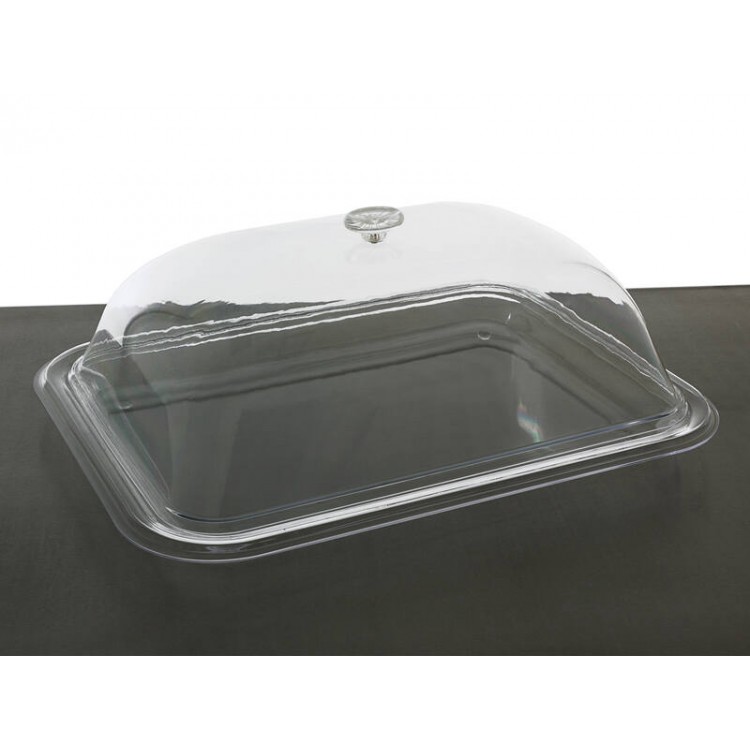 Medium Serving Tray with Domed Cover Lid - Food Grade Polycarbonate 52x39cm