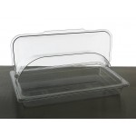 1/1GN Serving Tray with Squat Hinged Lid Food Cover - Clear Polycarbonate