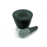 Mini Mortar and Pestle Solid Granite Black 13cm