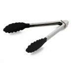 Stainless Steel Tongs with Rubber Grips Black