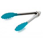 Stainless Steel Tongs with Rubber Grips Blue