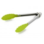 Stainless Steel Tongs with Rubber Grips Green
