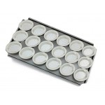 16" Pie Baking Tray - 18x 13cm Oval Pies Commercial S/S Self Cutting
