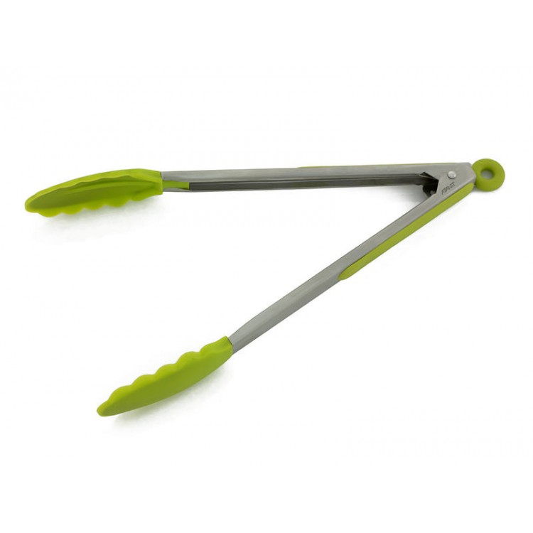 Silicone Tongs with Non-Slip Hand Grips - Green