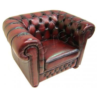 Leather Chesterfield Armchair - Top Grain Leather Lounge Chair Furniture Suites
