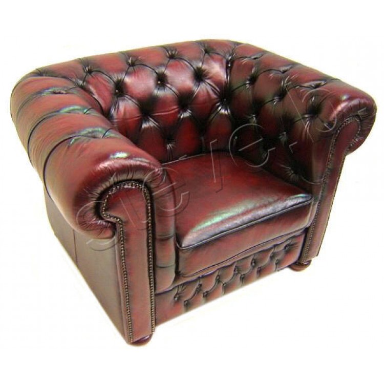Leather Chesterfield Armchair - Top Grain Leather Lounge Chair Furniture Suites