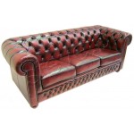 Leather Chesterfield 3 Seater Sofa - Top Grain Leather Couch & Lounge Suites