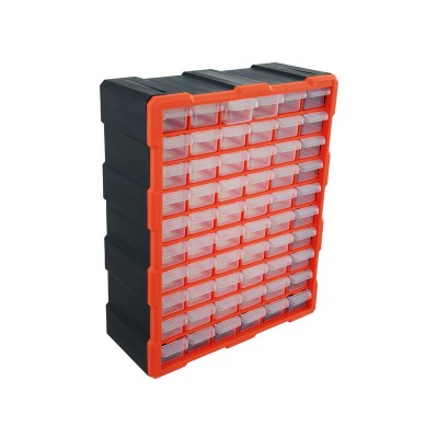 60 Drawer Workshop Tool Storage Bin Chest - Freestanding or Wall Mounted Cabinet