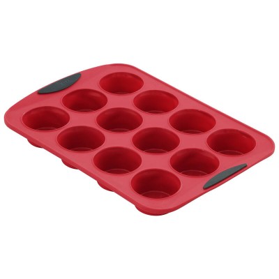12 Cup Silicone Muffin Pan - BPA Free - Steel Reinforced Frame