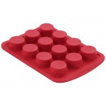 12 Cup Silicone Muffin Pan - BPA Free - Steel Reinforced Frame