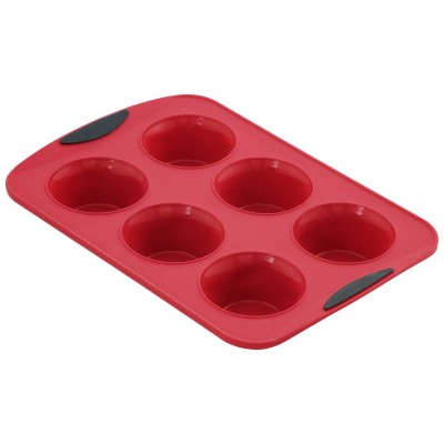 6 Cup Silicone Jumbo Muffin Pan - BPA Free - Steel Reinforced Frame