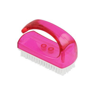 Clear Nail Brush with Loop Handle - Red