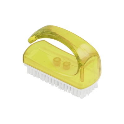 Clear Nail Brush with Loop Handle - Yellow