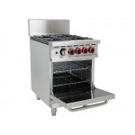 4 Burner Natural OR ULPG Gas Stove with 1/1GN Oven Range