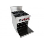 4 Burner Natural OR ULPG Gas Stove with 1/1GN Oven Range