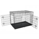 Folding Pet Crate with Floor Tray - Extra Large Size Cage | 106cm x 70cm x 76cm