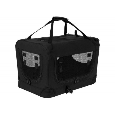 Foldable Pet Carrier - Portable Pets Crate Black S - 510mmL x 330mmW x 330mm