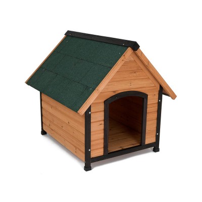 Wooden Dog House Asphalt Gable Roof Waterproof - M