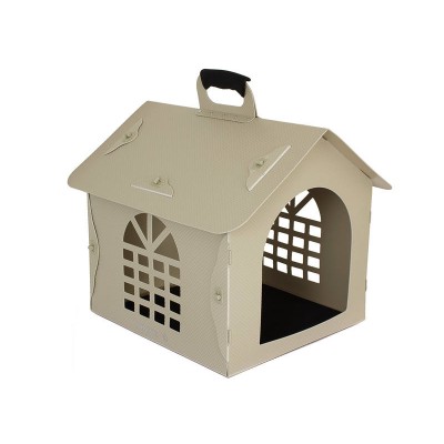 Portable Pet House with Roof - Beige