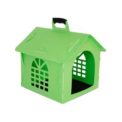 Portable Pet House with Roof - Green