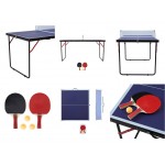Portable Table Tennis Table + Bats, Balls & Net - 137cm x 76cm