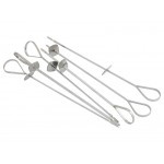 Gourmet BBQ Set - 34cm Pizza Stone & Stainless Steel Rack with 6 Skewers