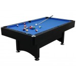 7ft Pool Table with Auto Ball Return, Balls & Cues - Black / Blue
