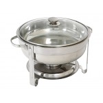 4L Chafing Dish Food Warmer + Glass Lid | Commercial Stainless Steel Bain Marie