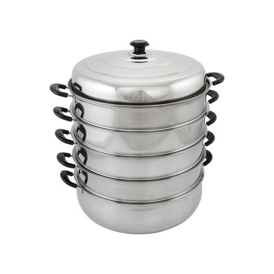 40cm Steamer Pot 4 Layer + Lid | Stainless Steel Commercial Kitchen Steamers