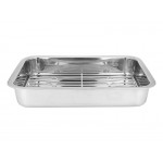 Stainless Steel Roasting Dish with Rack - 37cm L x 28cm W