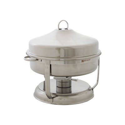 8L Round Chafing Dish Food Warmer, Commercial Kitchen Stainless Steel Bain Marie